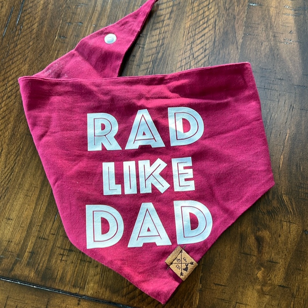 🐶 3 for $15🐶 
Rad Like Dad dog bandana with Snaps